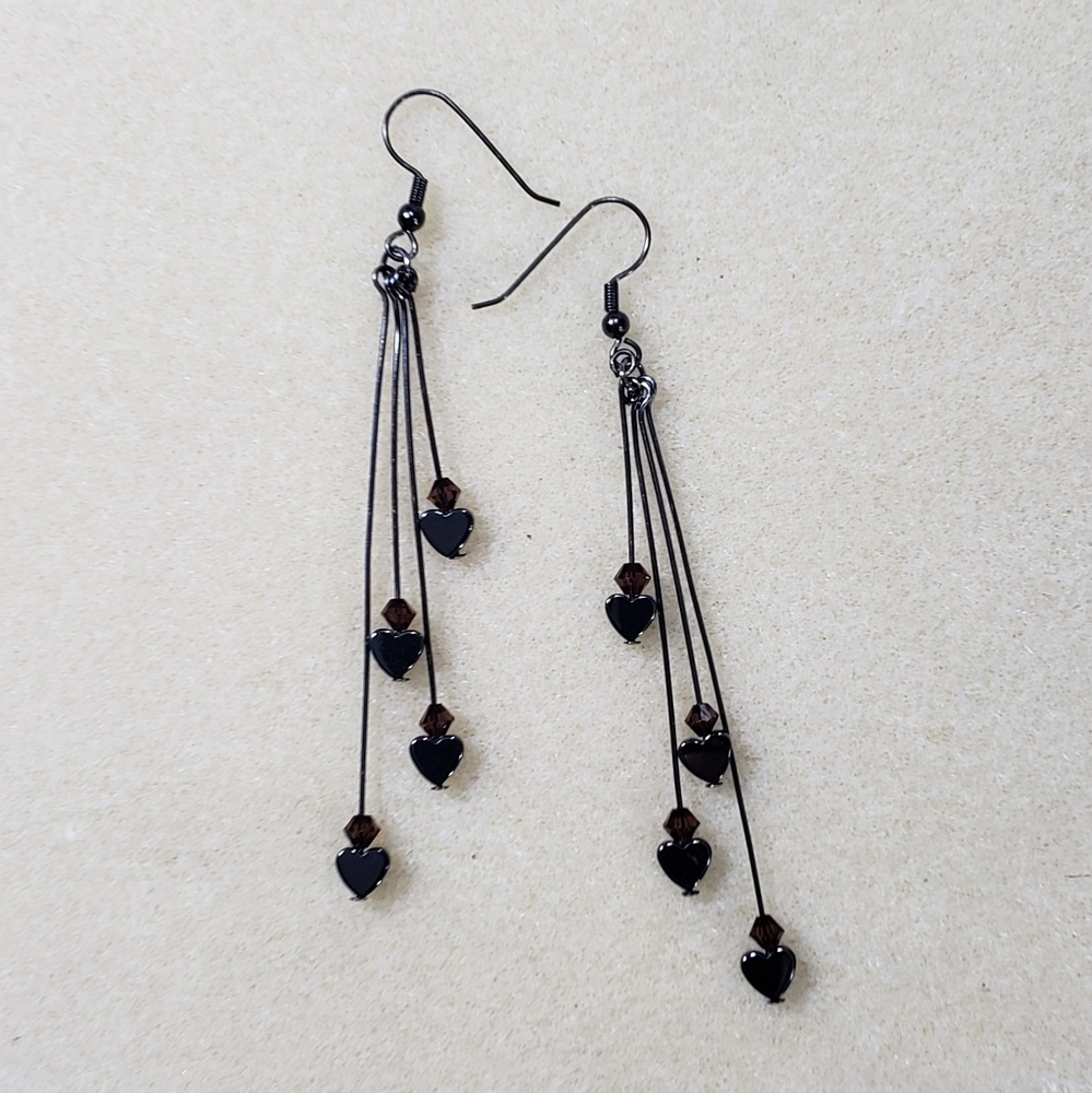 Hand made fashion earrings plum
